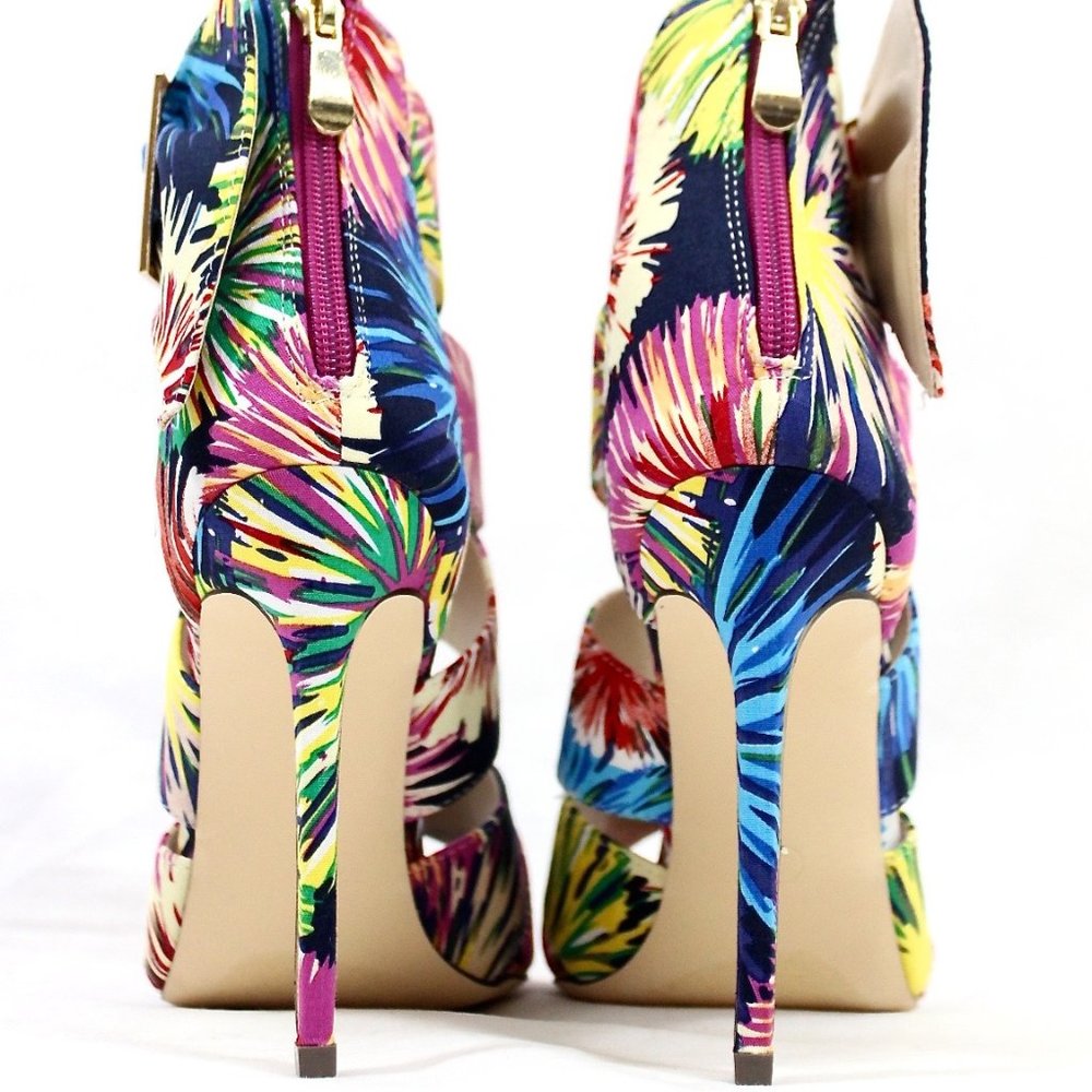 Strappy Open Toe Stiletto Sandals Dressy Heels - Picture 4 of 5